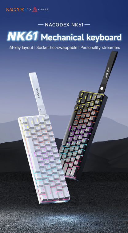 NACODEX NK61 Mechanical Wired Gaming Keyboard RGB