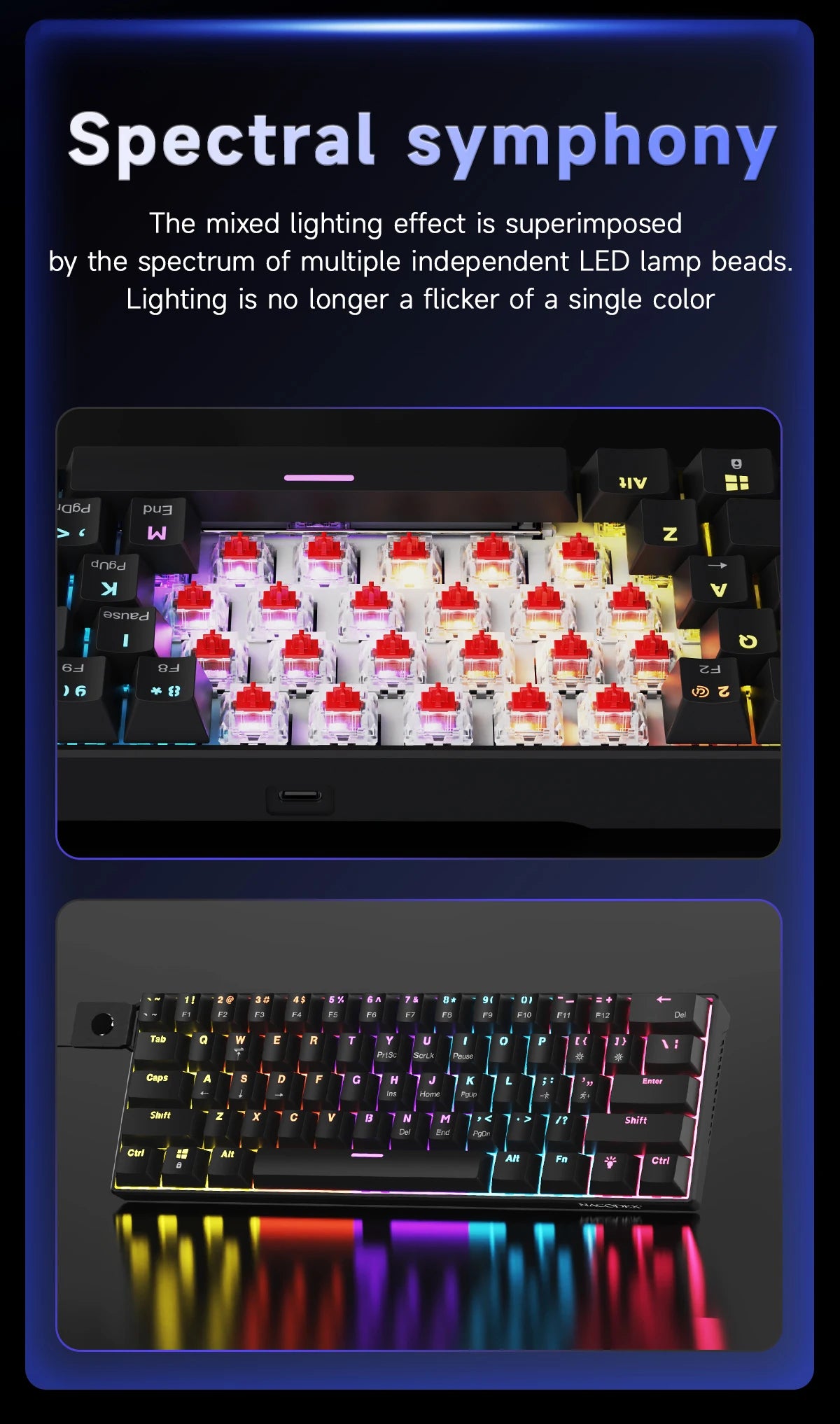 NACODEX NK61 Mechanical Wired Gaming Keyboard RGB
