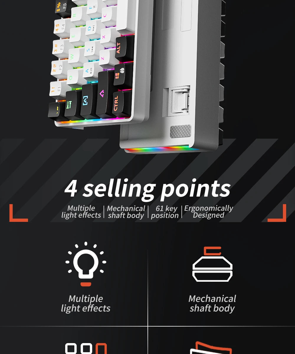 Teclado Mecánico MK61 - 60% Compacto