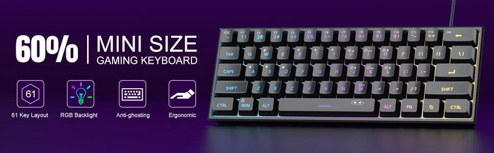 MageGee Mini 60% Gaming Keyboard
