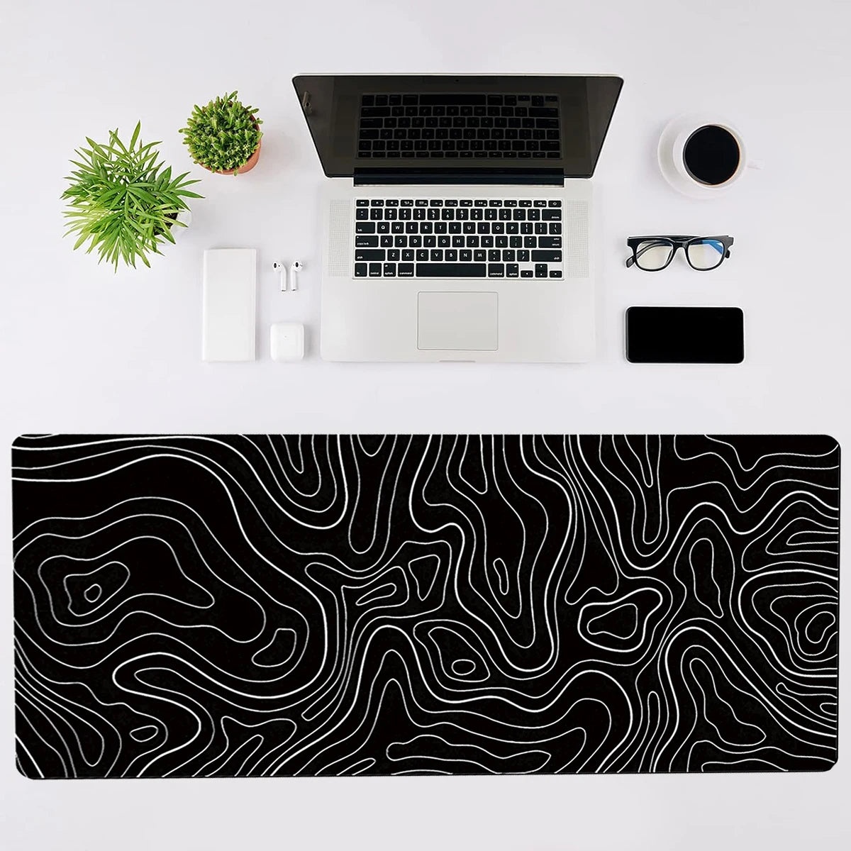 Gaming Mouse Pad Large - Black and White