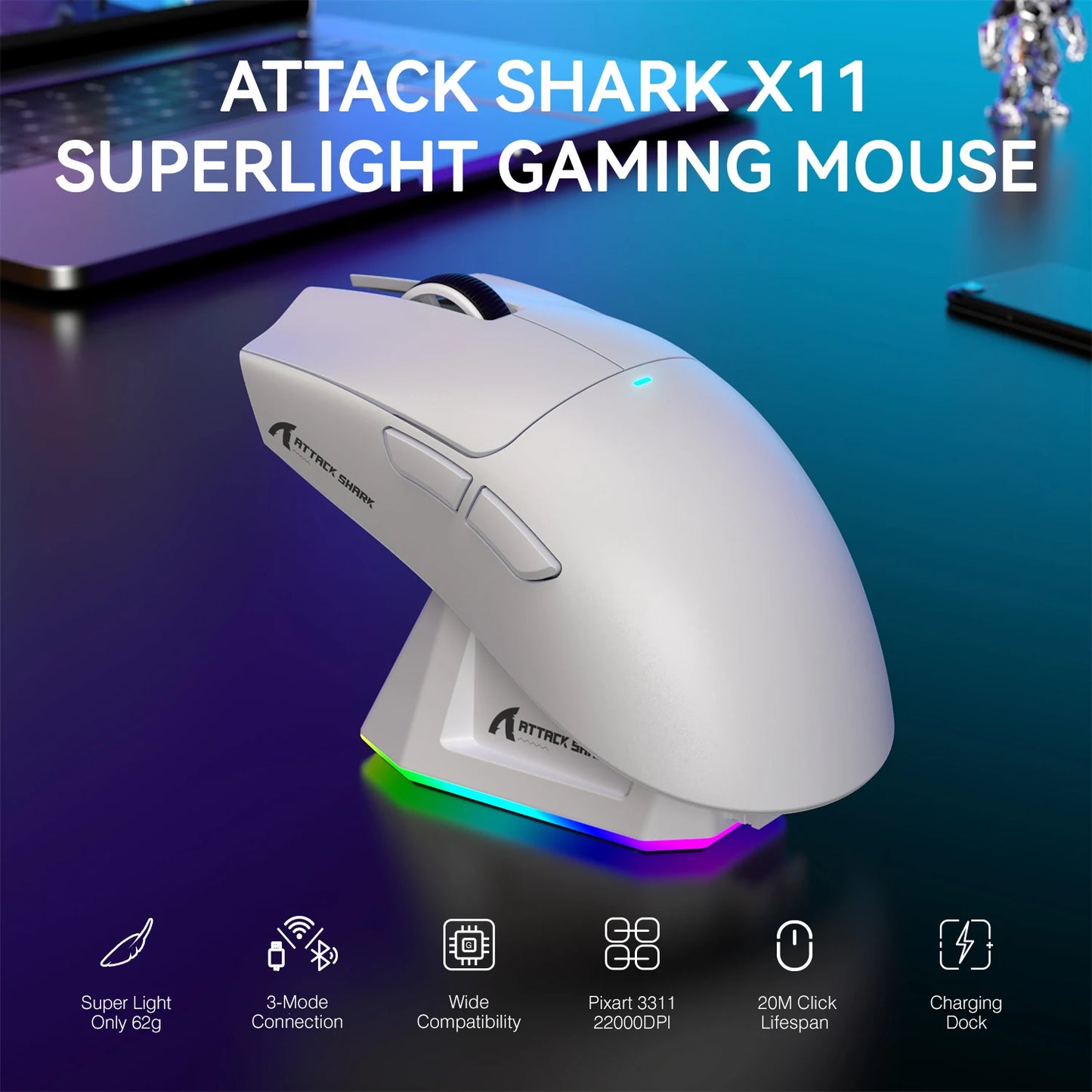 Mouse Attack Shark X11, PAW3311