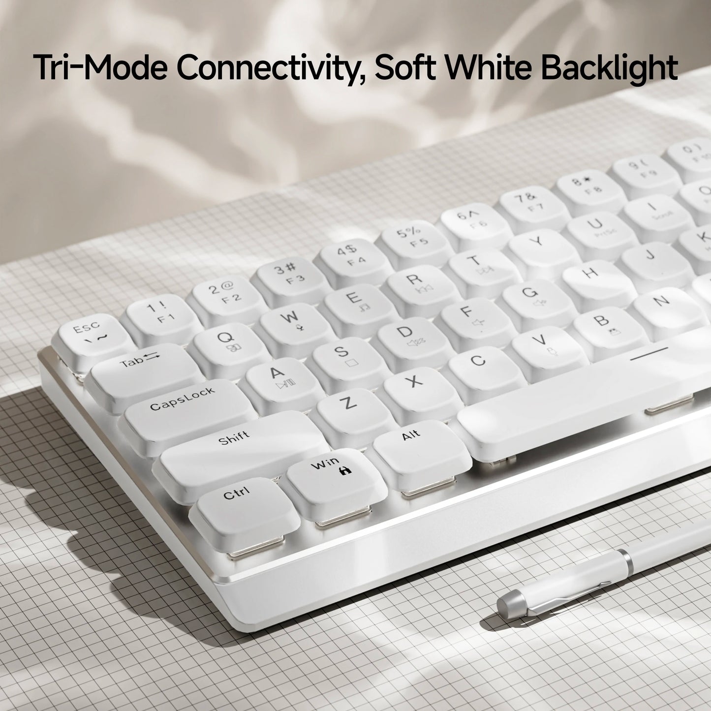 EWEADN Tri-Mode Ergonomic Wireless Gaming Keyboard