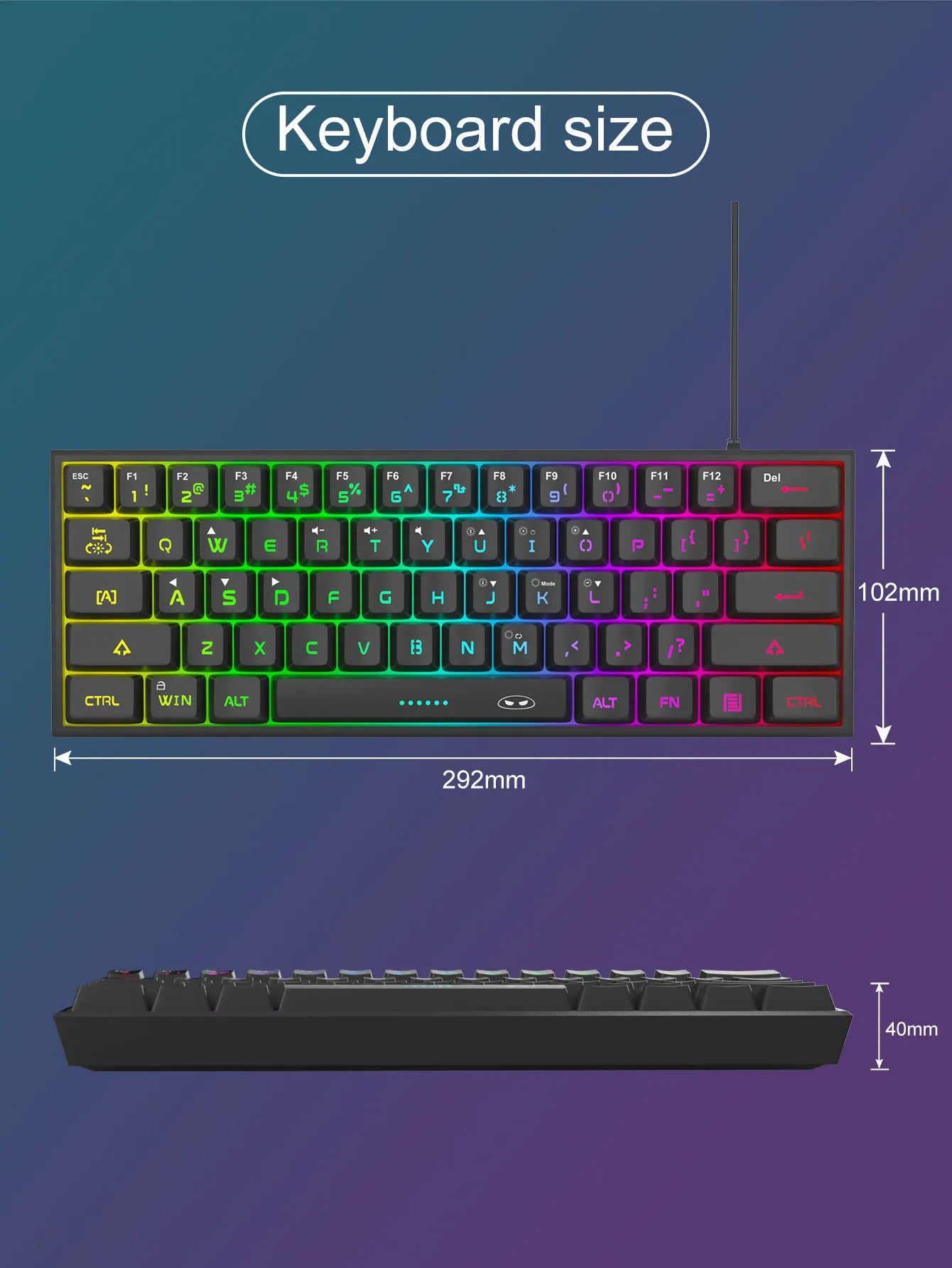 MageGee Mini 60% Gaming Keyboard