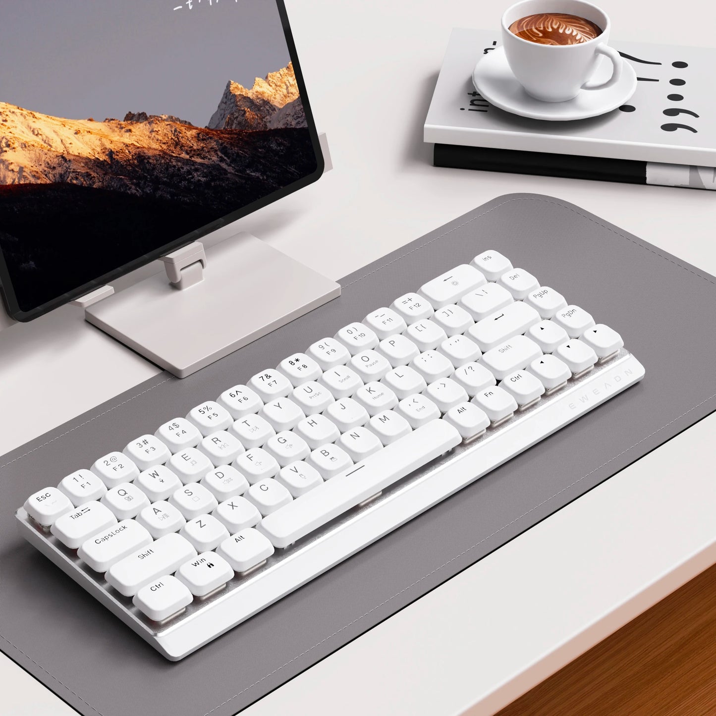 EWEADN Tri-Mode Ergonomic Wireless Gaming Keyboard