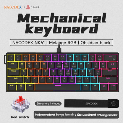 NACODEX NK61 Mechanical Wired Gaming Keyboard RGB