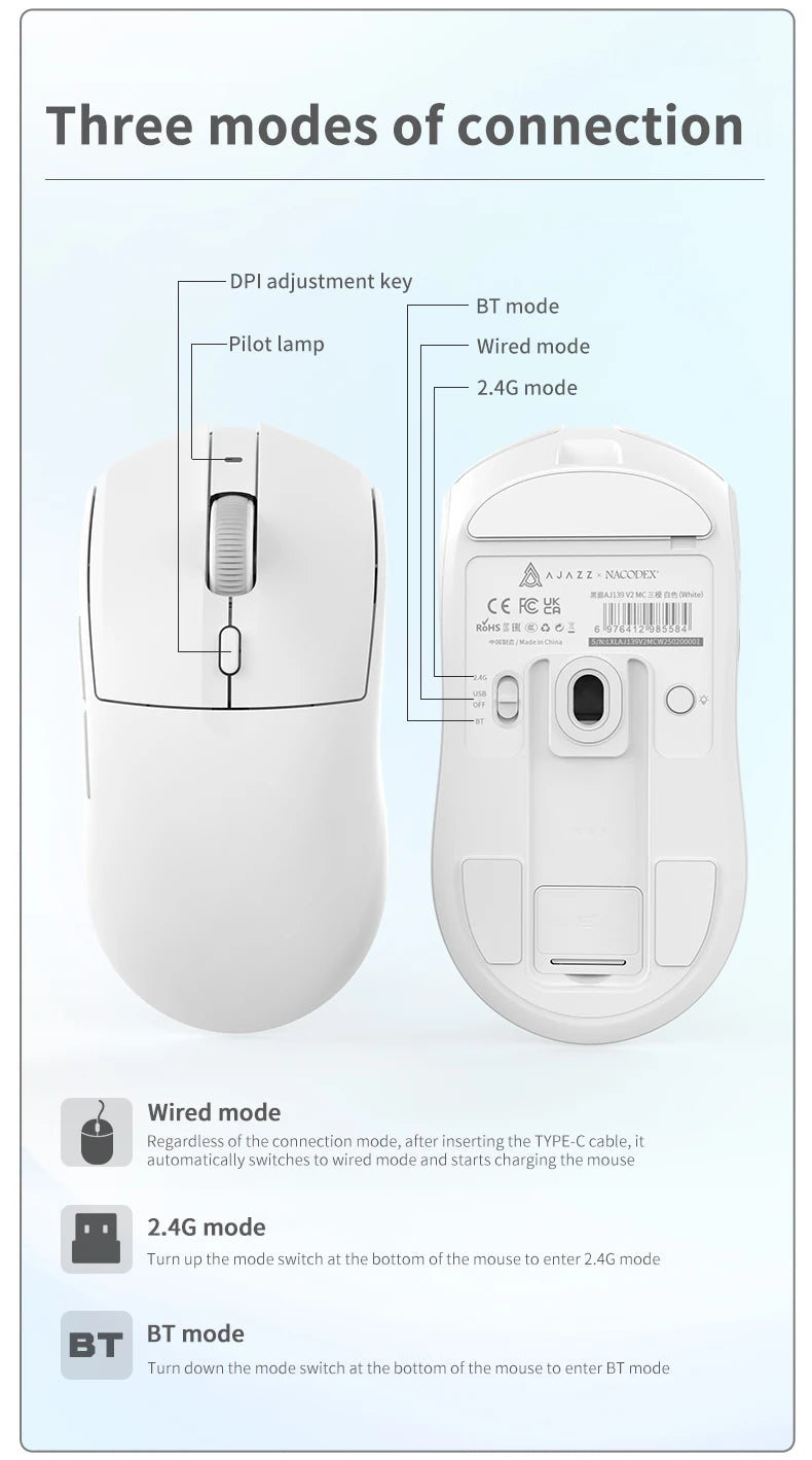 Ajazz AJ139-V2-MC Tri-mode Wired/2.4GHz