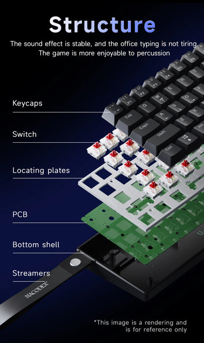 NACODEX NK61 Mechanical Wired Gaming Keyboard RGB