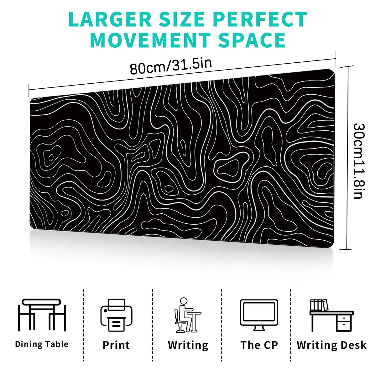 Gaming Mouse Pad Large - Black and White