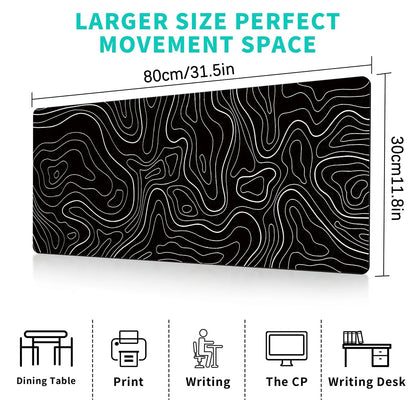 Gaming Mouse Pad Large - Black and White